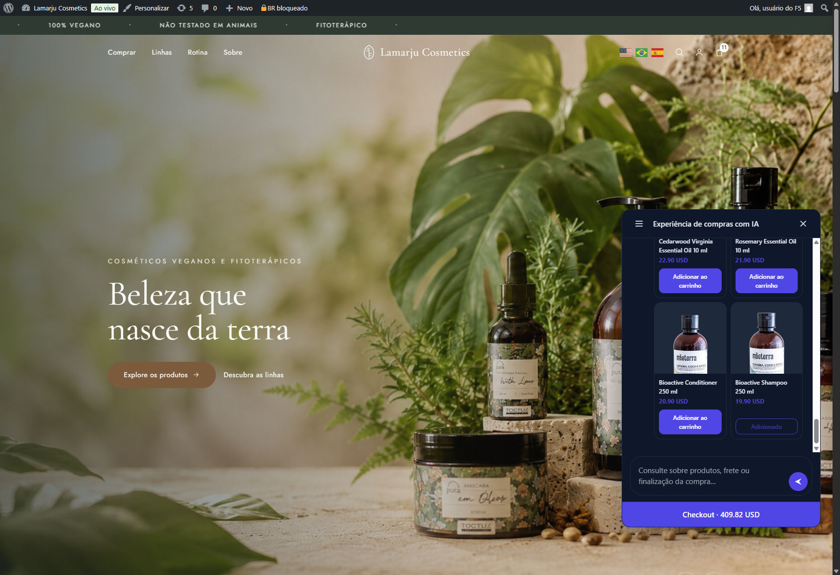 AI assistant open on top of the store
