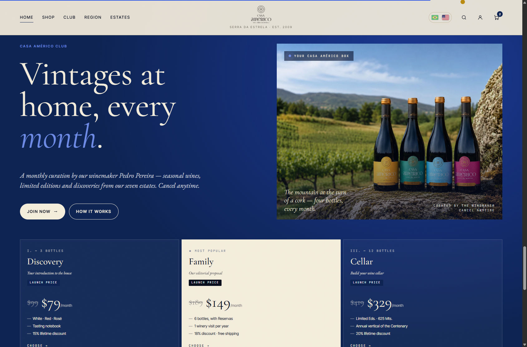 Wine club subscription