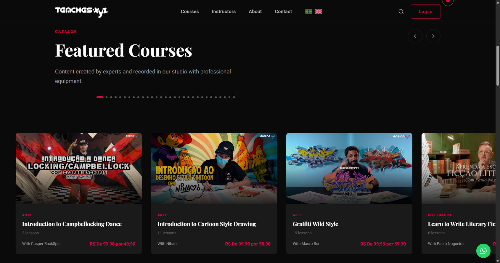 Featured courses carousel